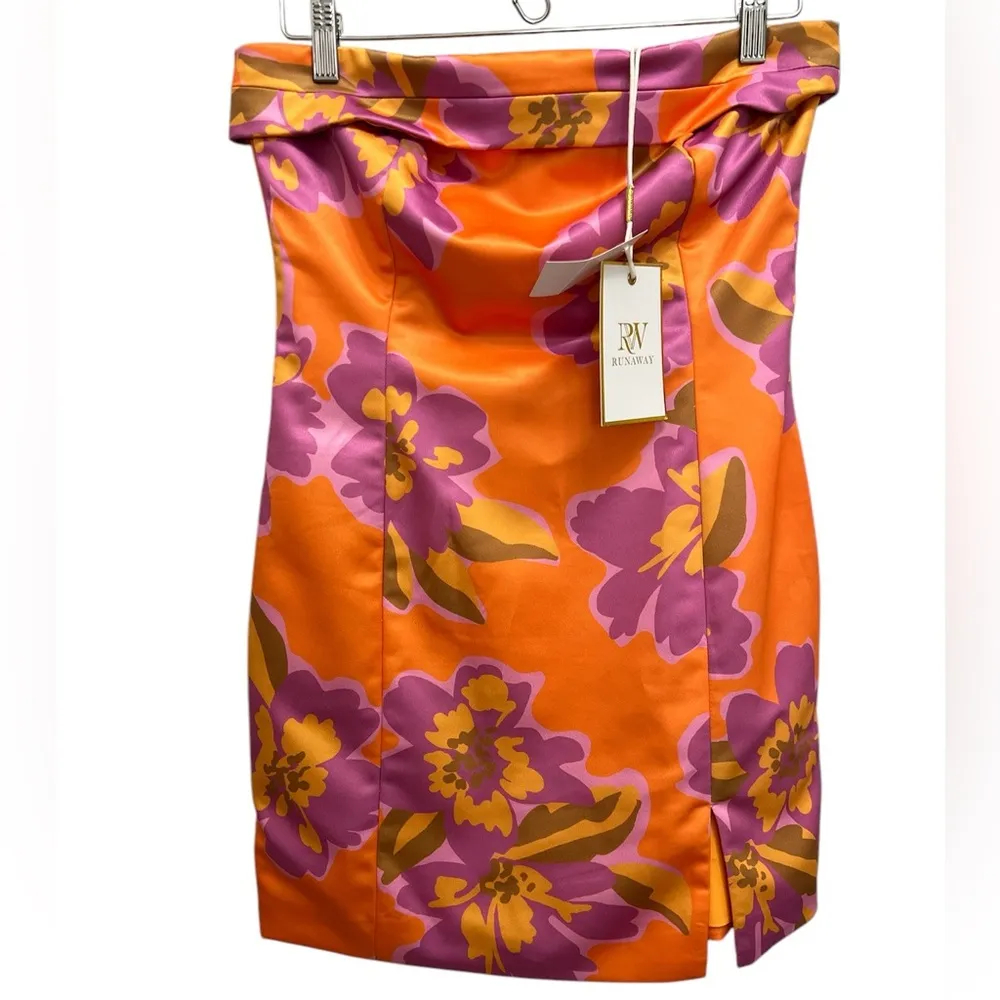NWT Runaway The Label Jade Mini Dress Strapless Exclusive Print in Orchid Floral - Image 3