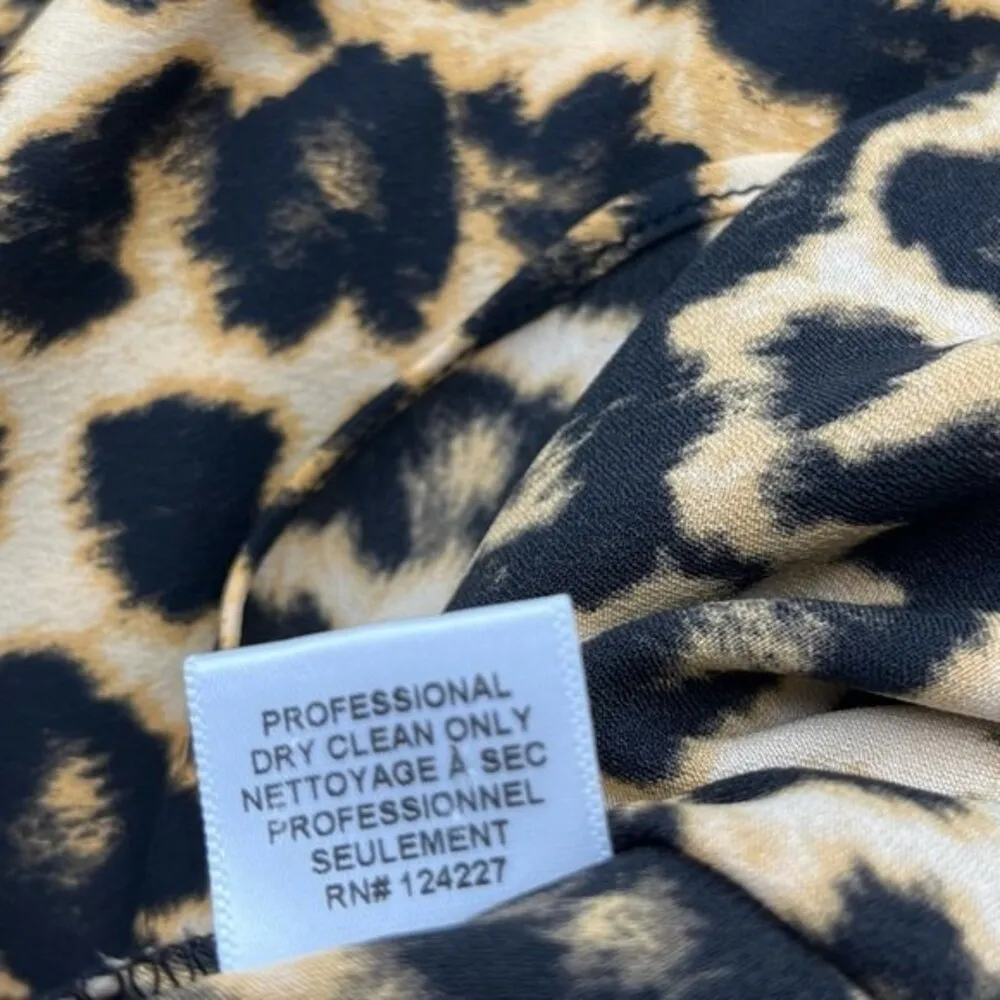 MISA Los Angeles Louise Leopard Top Animal Print Blouse Size Small Ruffle Trim - Image 9