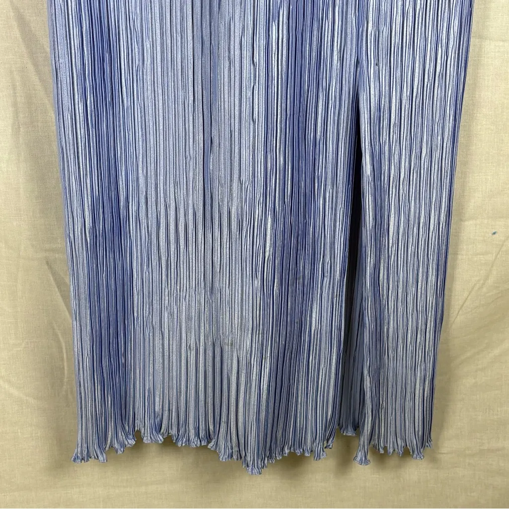 Vintage George F. Couture Periwinkle Pleated Formal Maxi Dress Blue Size 6 - Image 5
