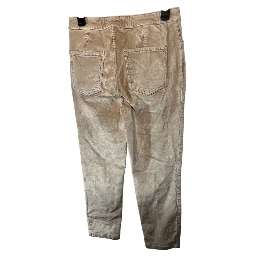 We The Free By Free People Beige Velvet-Like Pants W/ Pockets & Double Button Wa - Image 5