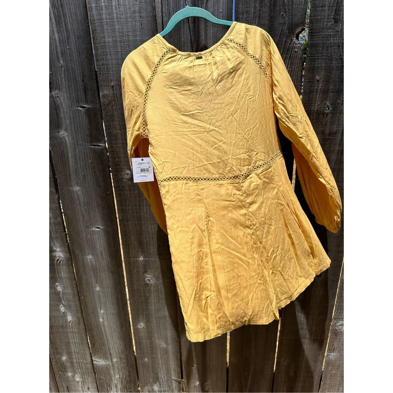 O'Neill Long Sleeve Lace Crochet V-Neck Ryana Yellow Romper (S) NWT - Image 7