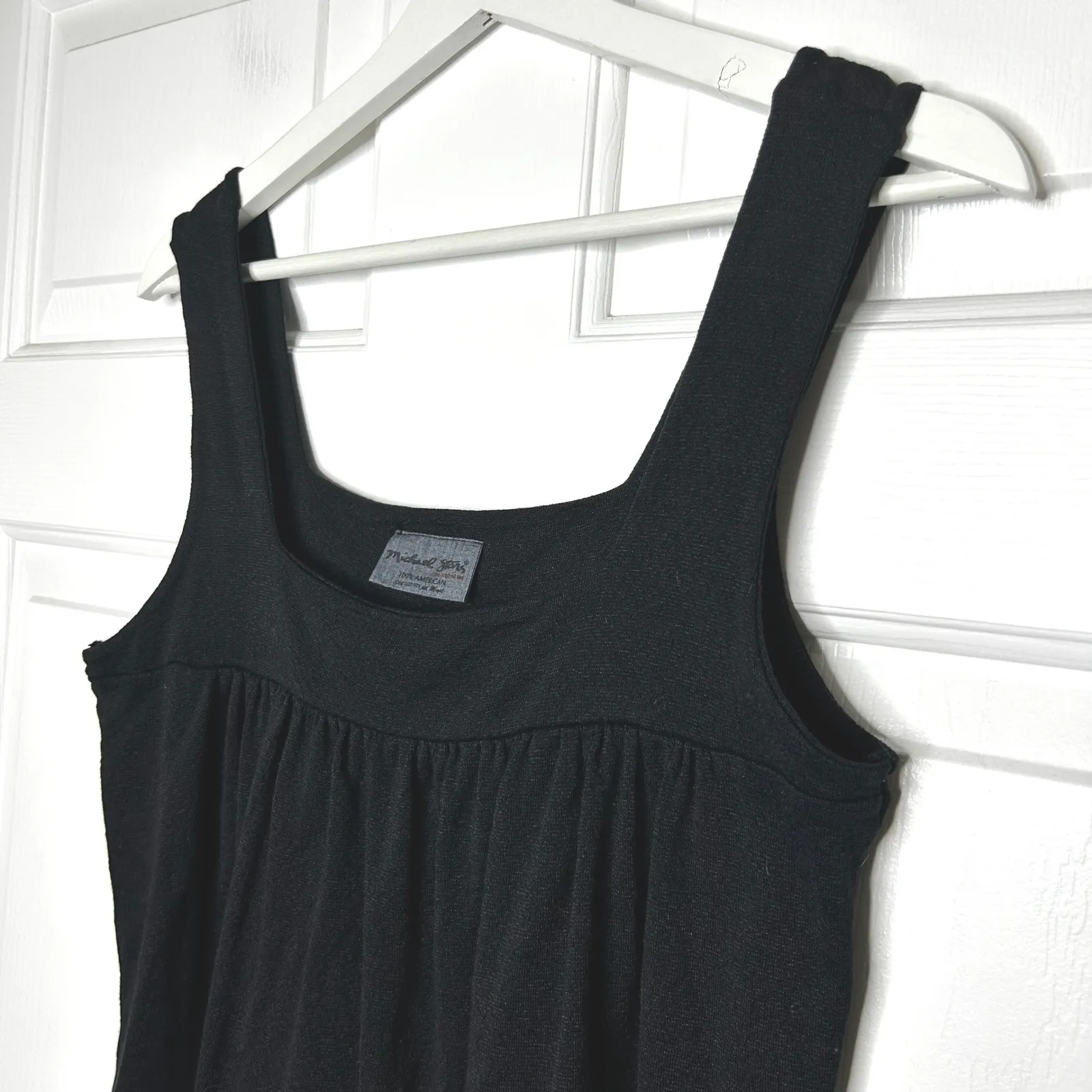 Michael Stars Black Tank Top Square Neck One Size Fits All Knit Sleeveless - Image 2