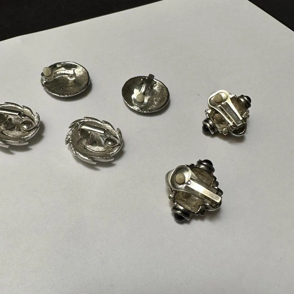 Lot Of 3 Silver Tone Clip On Earrings Mix - Image 11