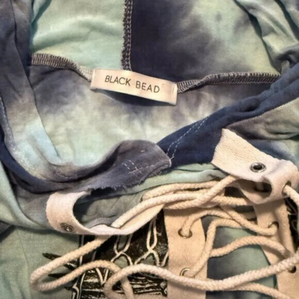 NEW Black Bead women's medium blue Boutique top - Image 2