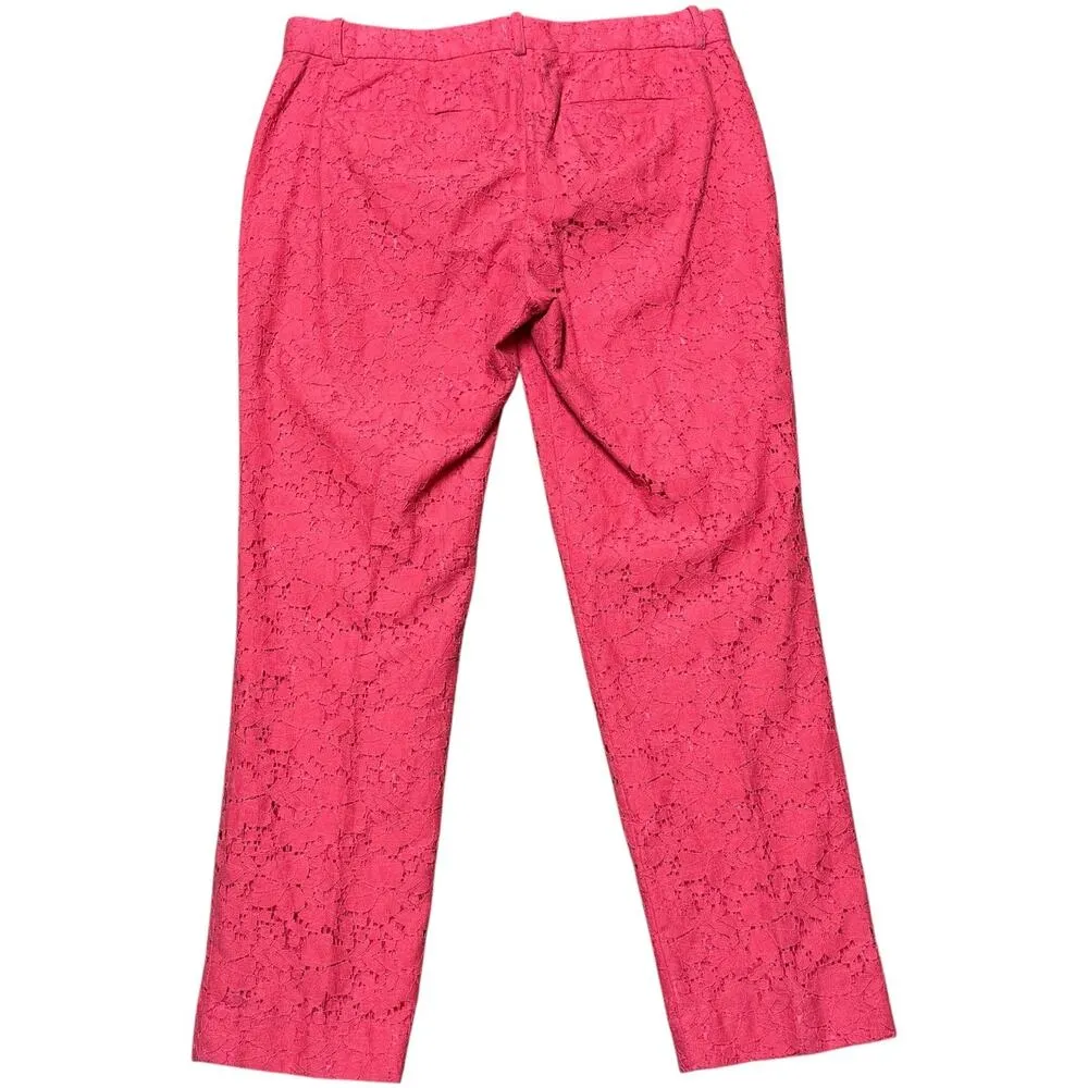 J.Crew Cafe Capri Pink Floral Lace 4 - Image 5