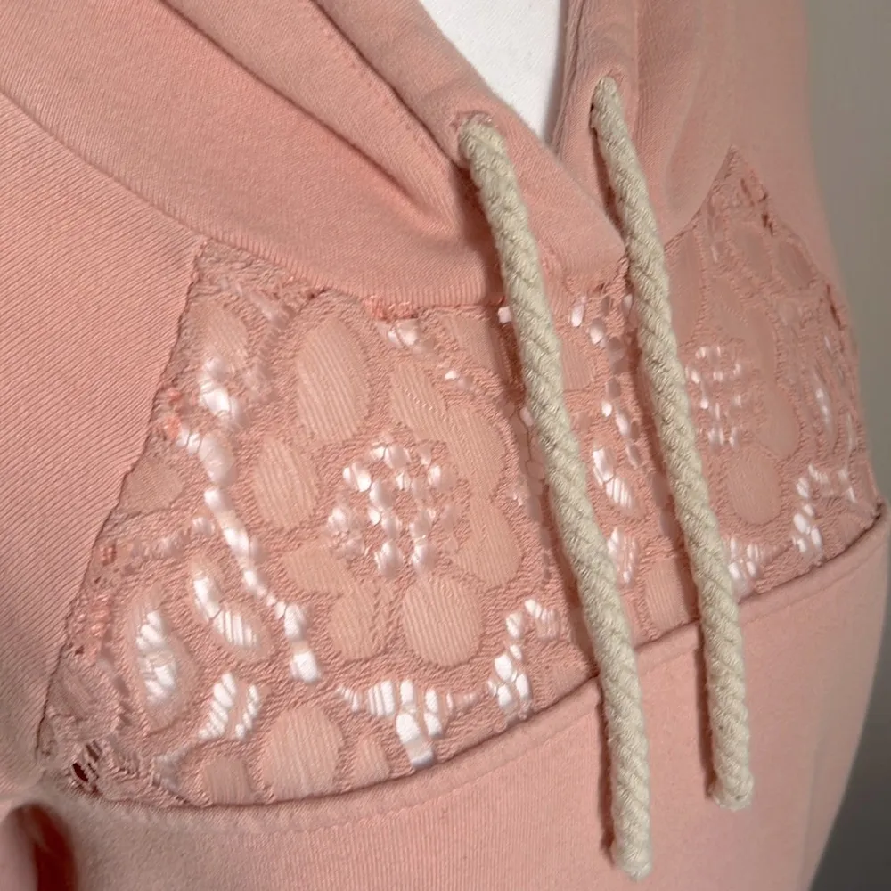 American Rag Crop Bell Sleeve Lace Insert Pullover Sweatshirt Hoodie - Image 7