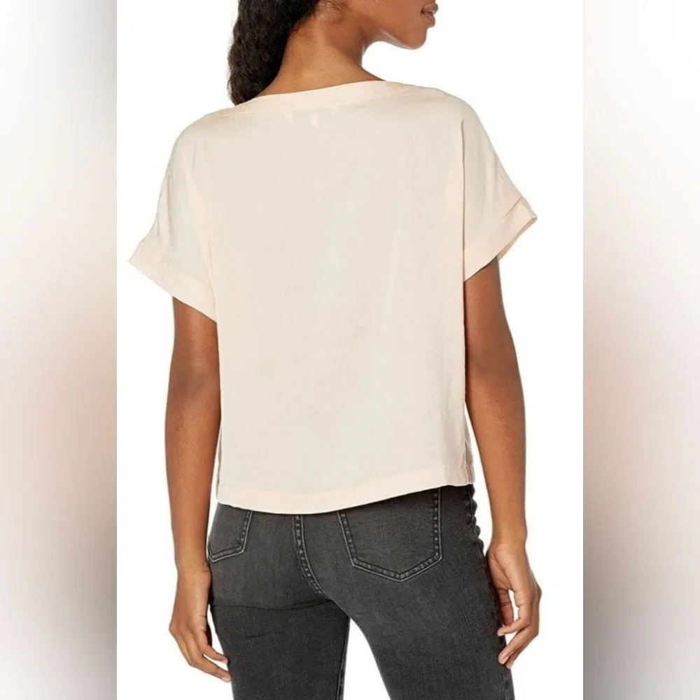 NWT Cupcakes & Cashmere Koryn Satin Boat Neck Tea Rose Blouse (M) Pink Size M - Image 2