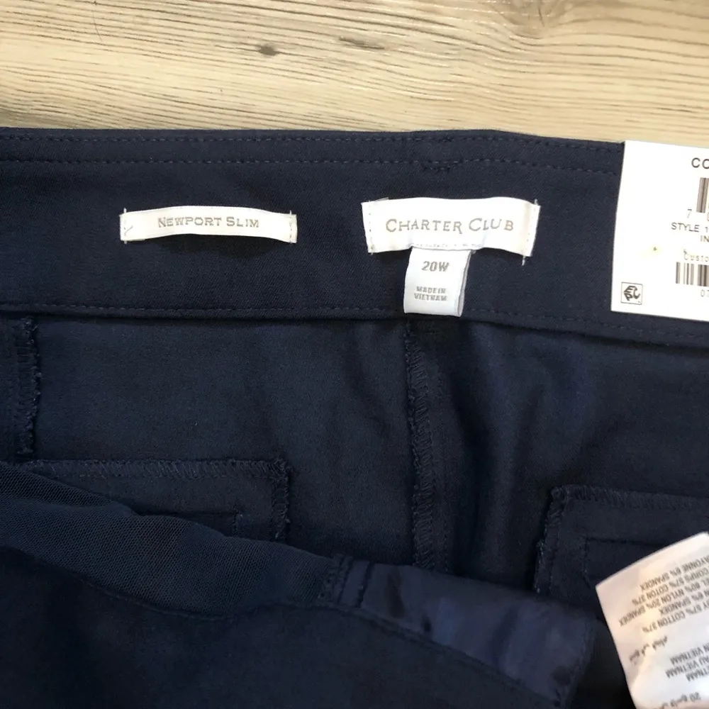 Charter Club size 20W Pants, navy blue, Newport Style,NWT - Image 7
