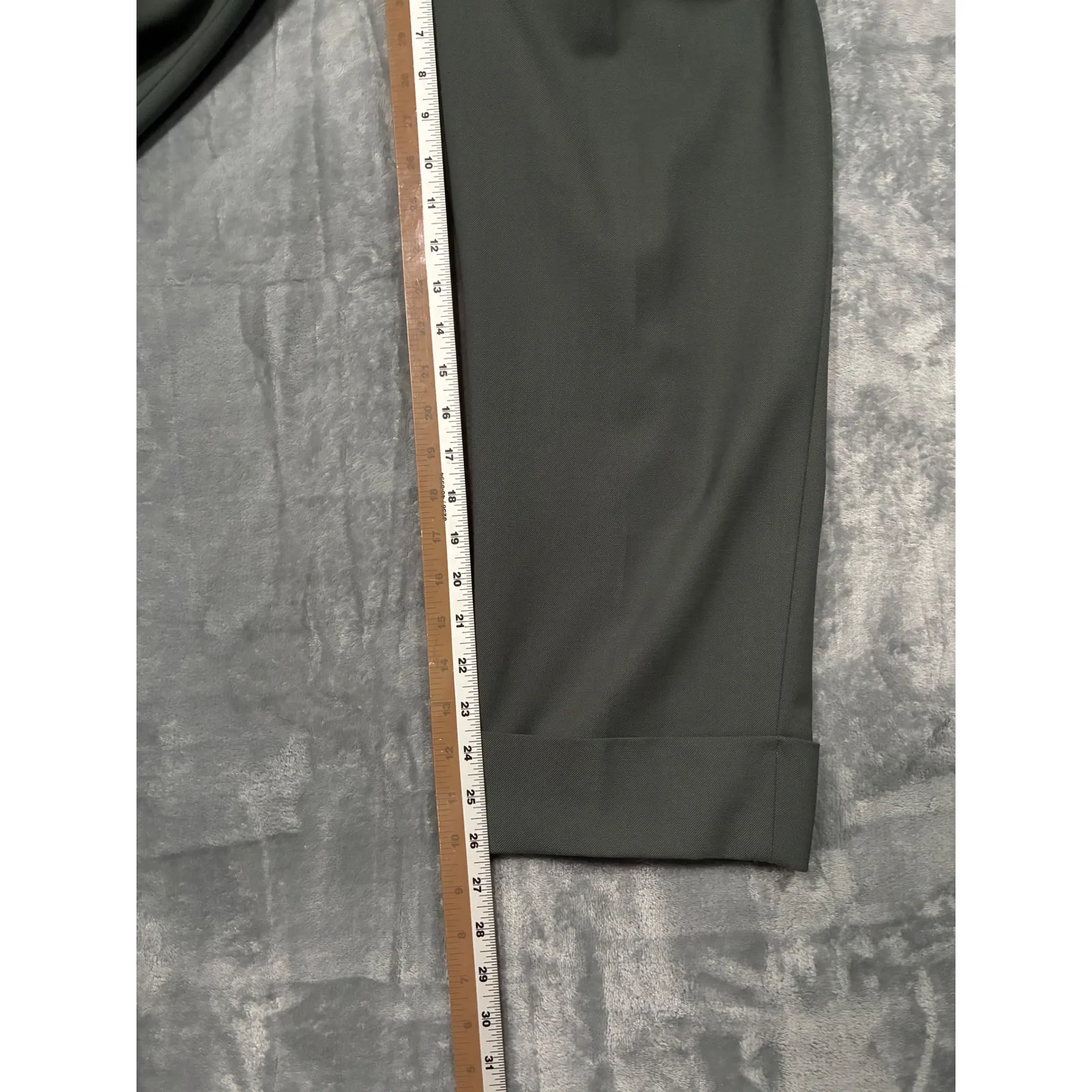 Club Monaco Wool Blend High Waisted Pleated Trousers Pants Dark Gray Women's 4 - Image 8