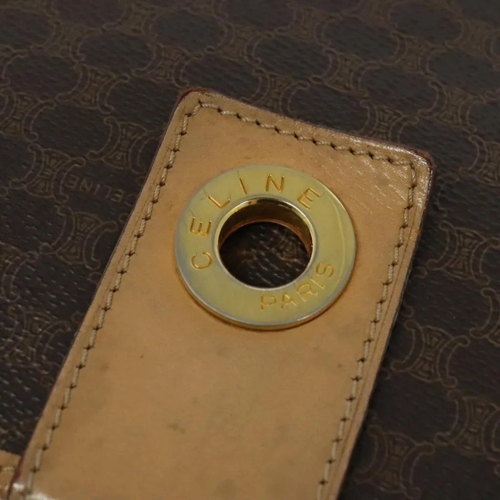  Macadam Canvas Shoulder Bag PVC Leather Brown Gold Authentic - Image 7