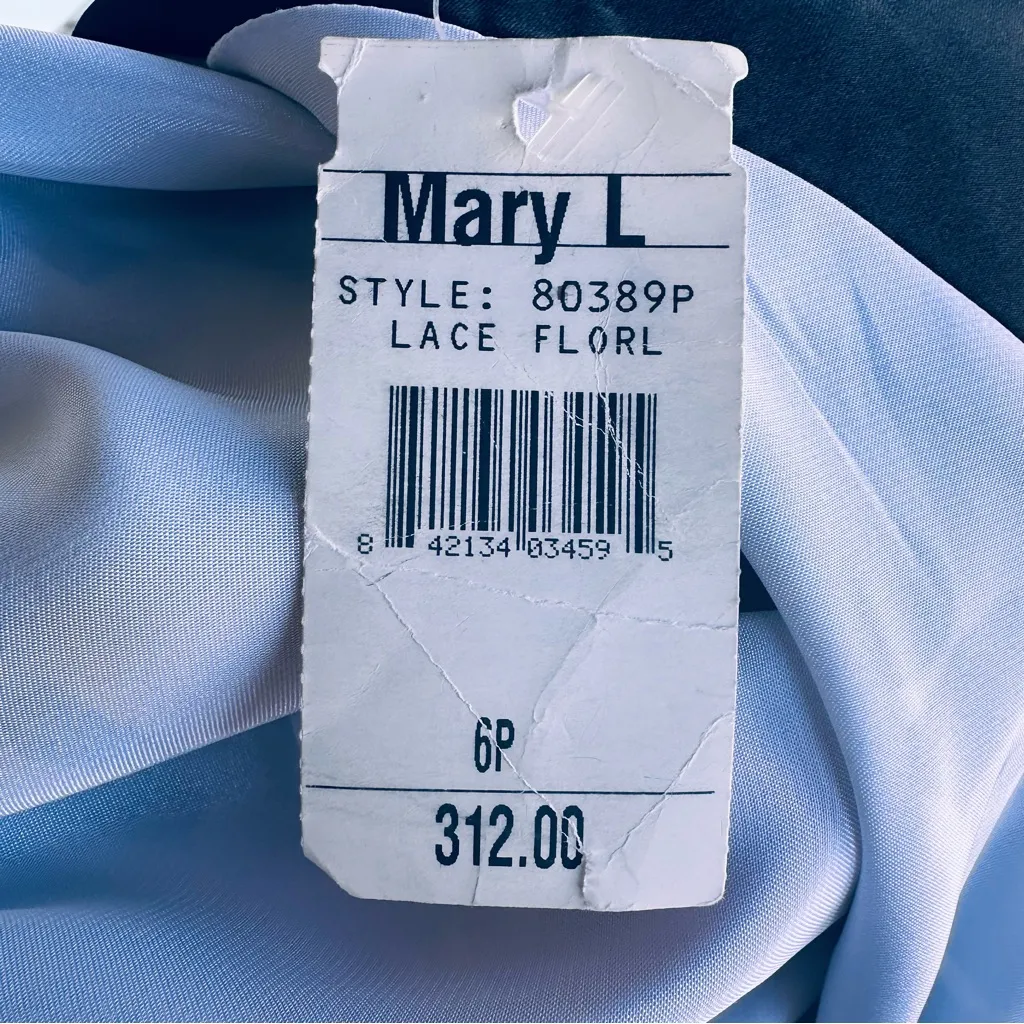 Mary L. Couture Lace and Silk Floral Petite Maxi Gown Black Size 6P - Image 15