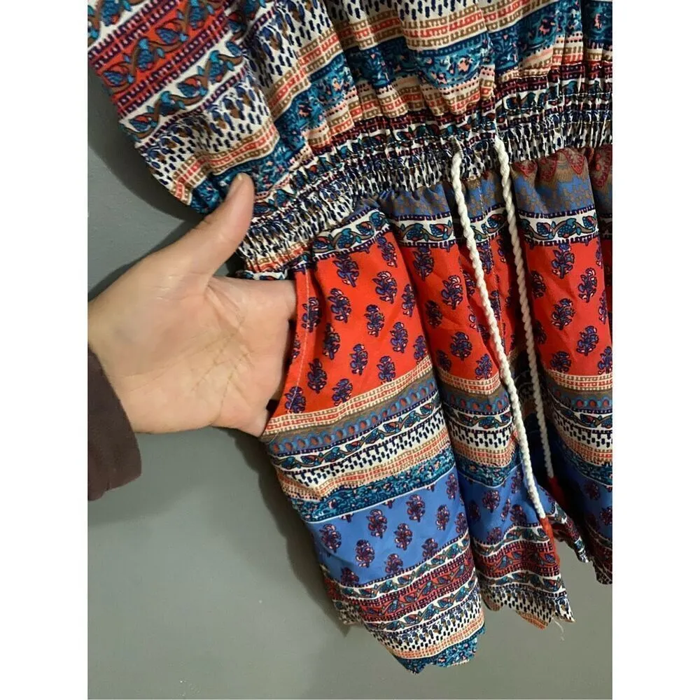 Shrinking Violet Romper Short Multicolor Spaghetti Strap Size Large - Image 4