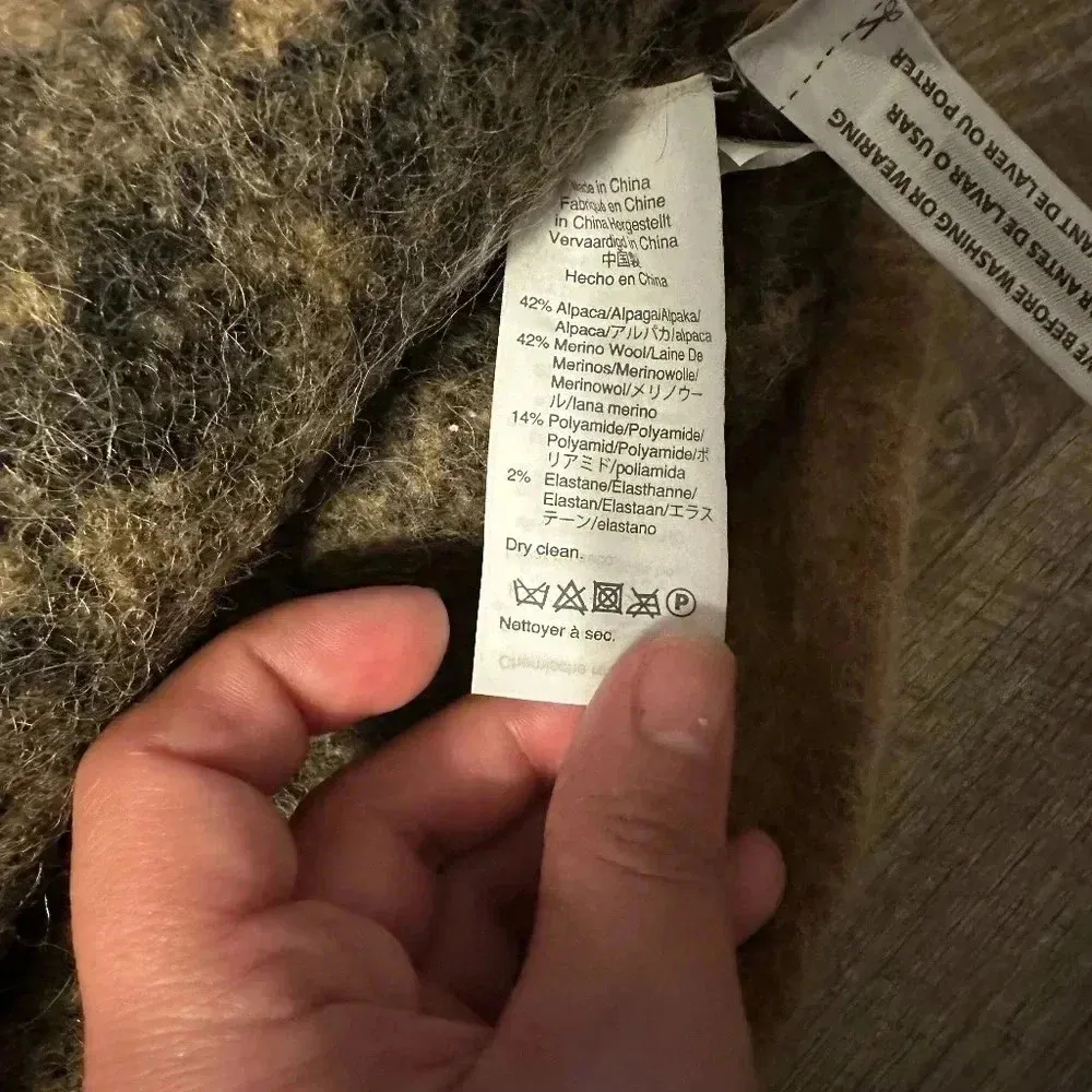 Madewell Alpaca/Wool Cheetah Print Sweater size Medium - Image 3