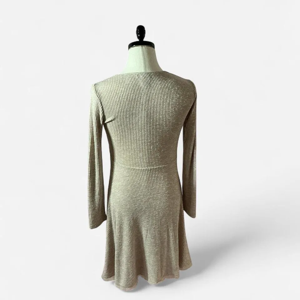 American Rag Button Front Ribbed Knit Long Sleeve‎ Dress Coastal Sustainable - Image 2