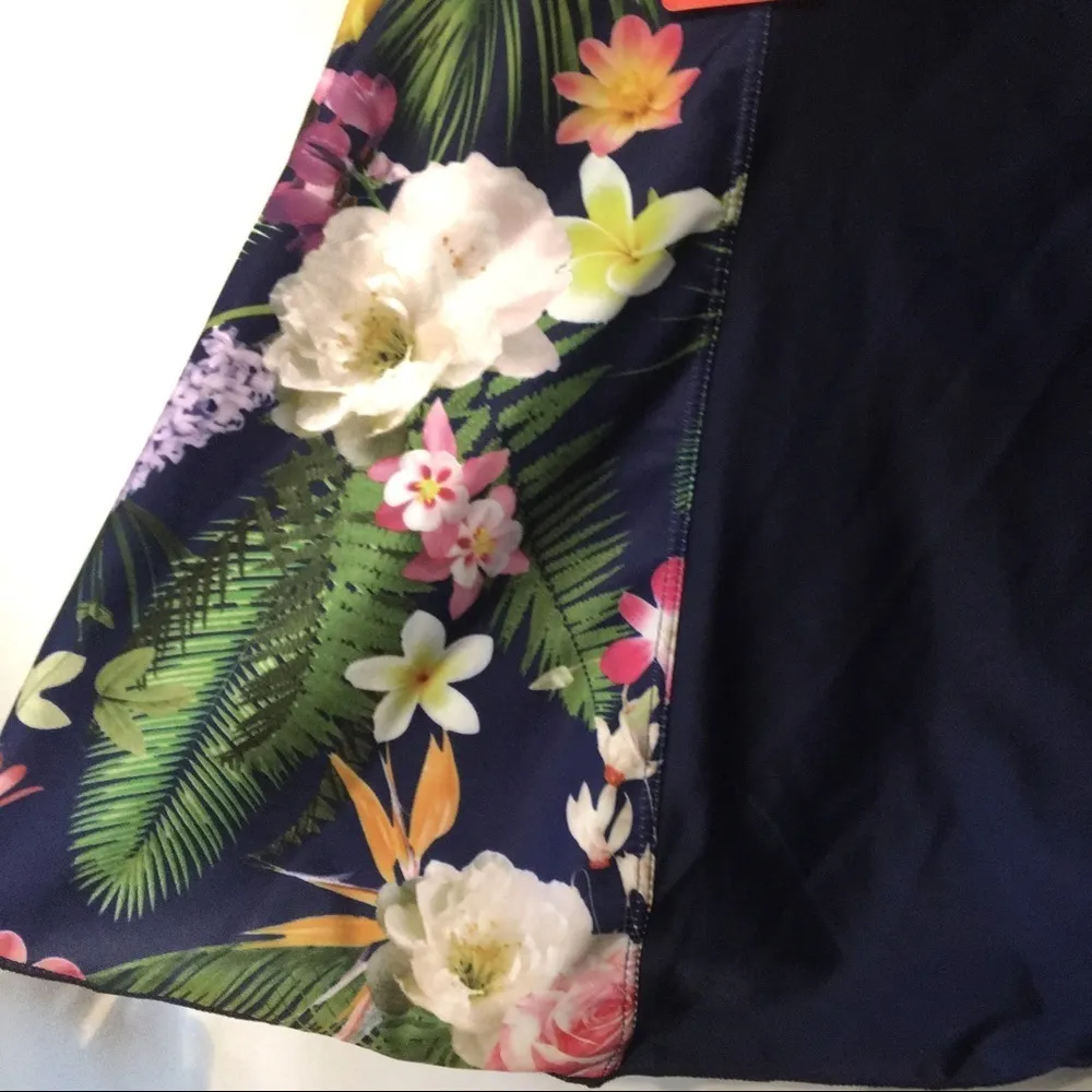 Xinghuaerte navy‎ floral skirted swimsuit XXXL Blue Size undefined - Image 4