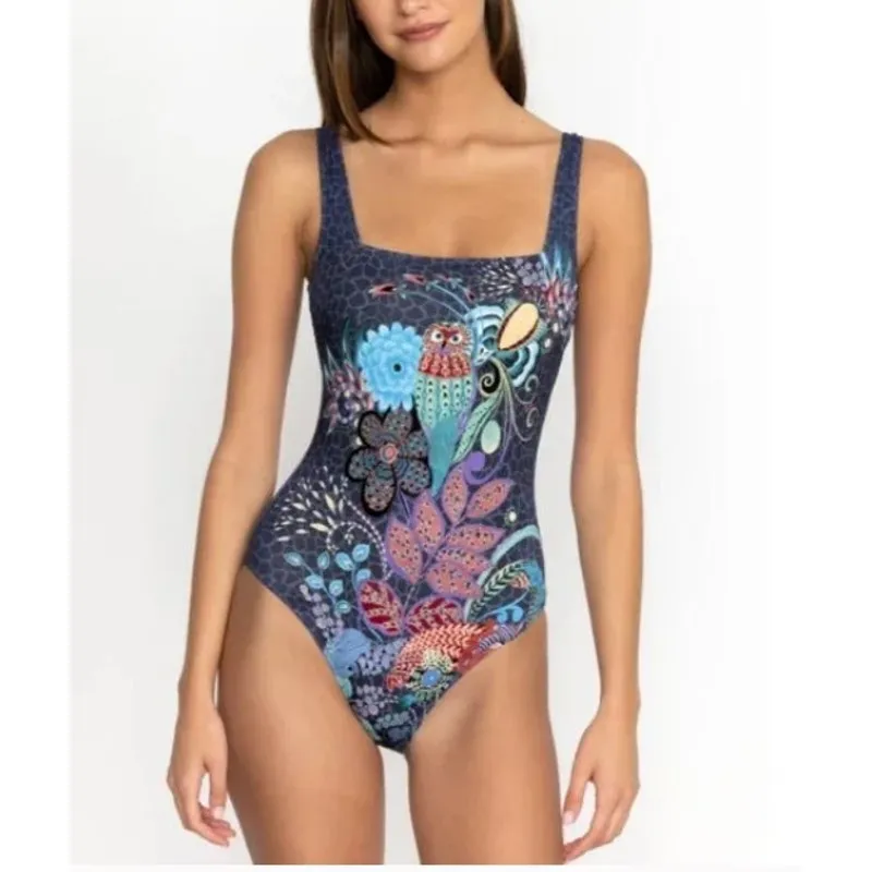 NWT Johnny Was  Square Neck One Piece Swimsuit Size XS - Image 5