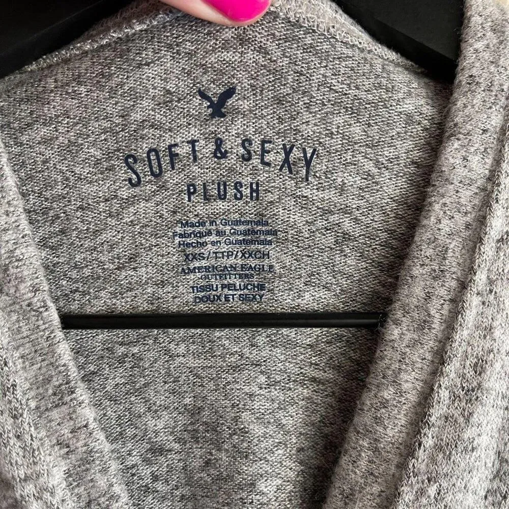 A&E Soft & Sexy Grey Cardigan Extra Extra Small - Image 3