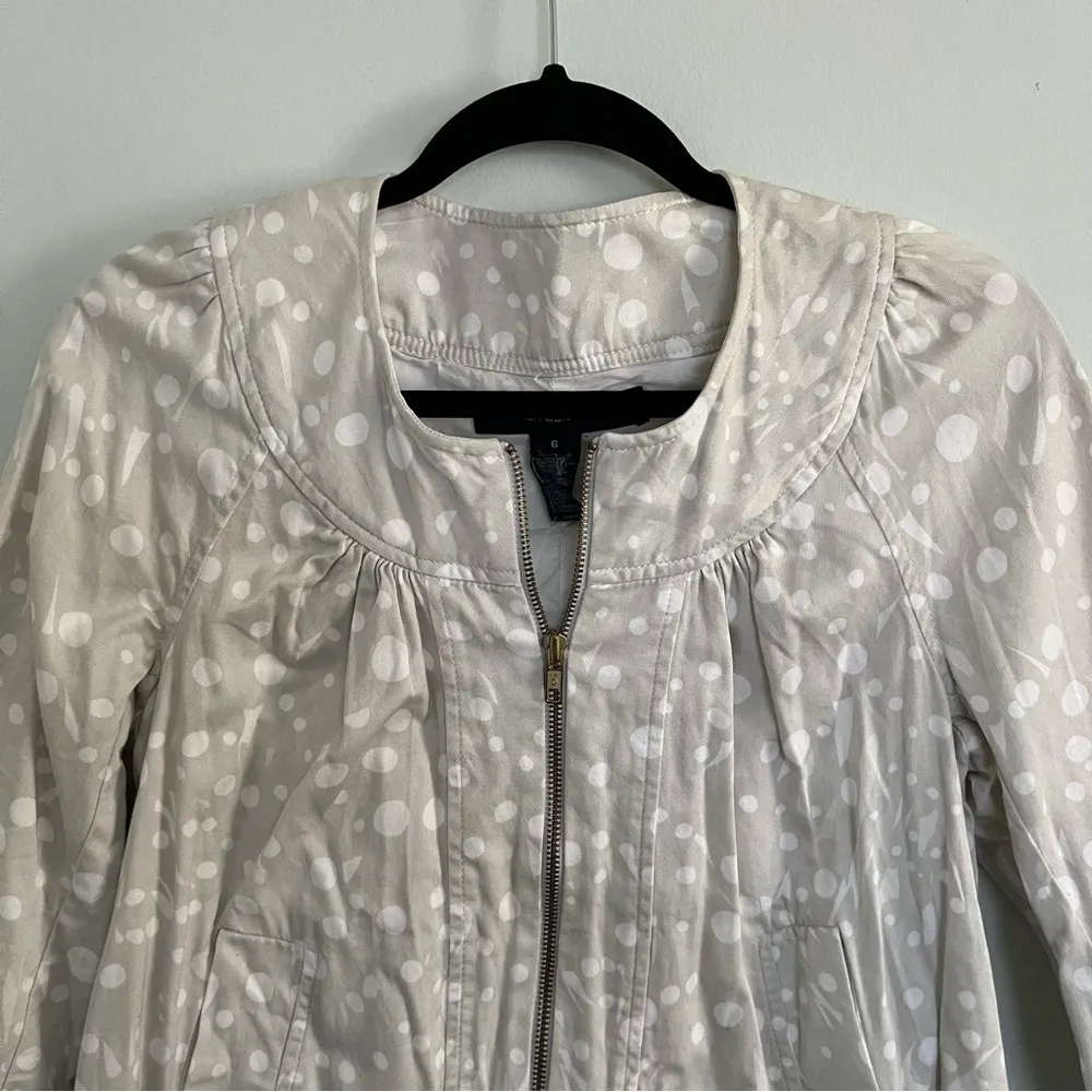 French Connection zip up polka dot
cream fitted jacket blazer 6. - Image 2