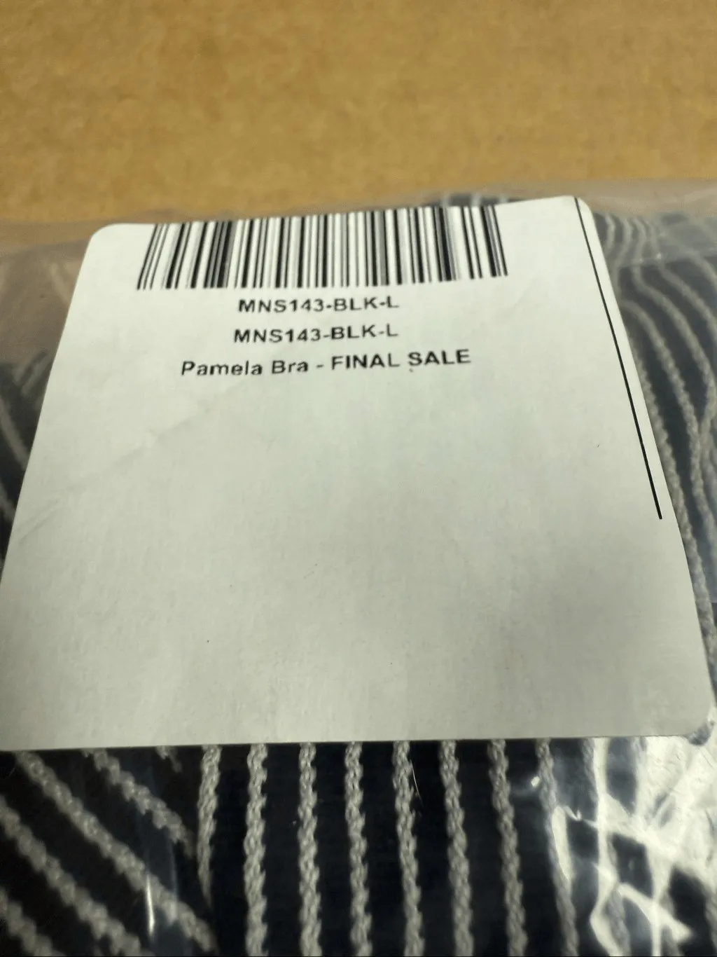 New Gigi C Pamela Black White Mini Stripe Sports Bra L Size L - Image 6