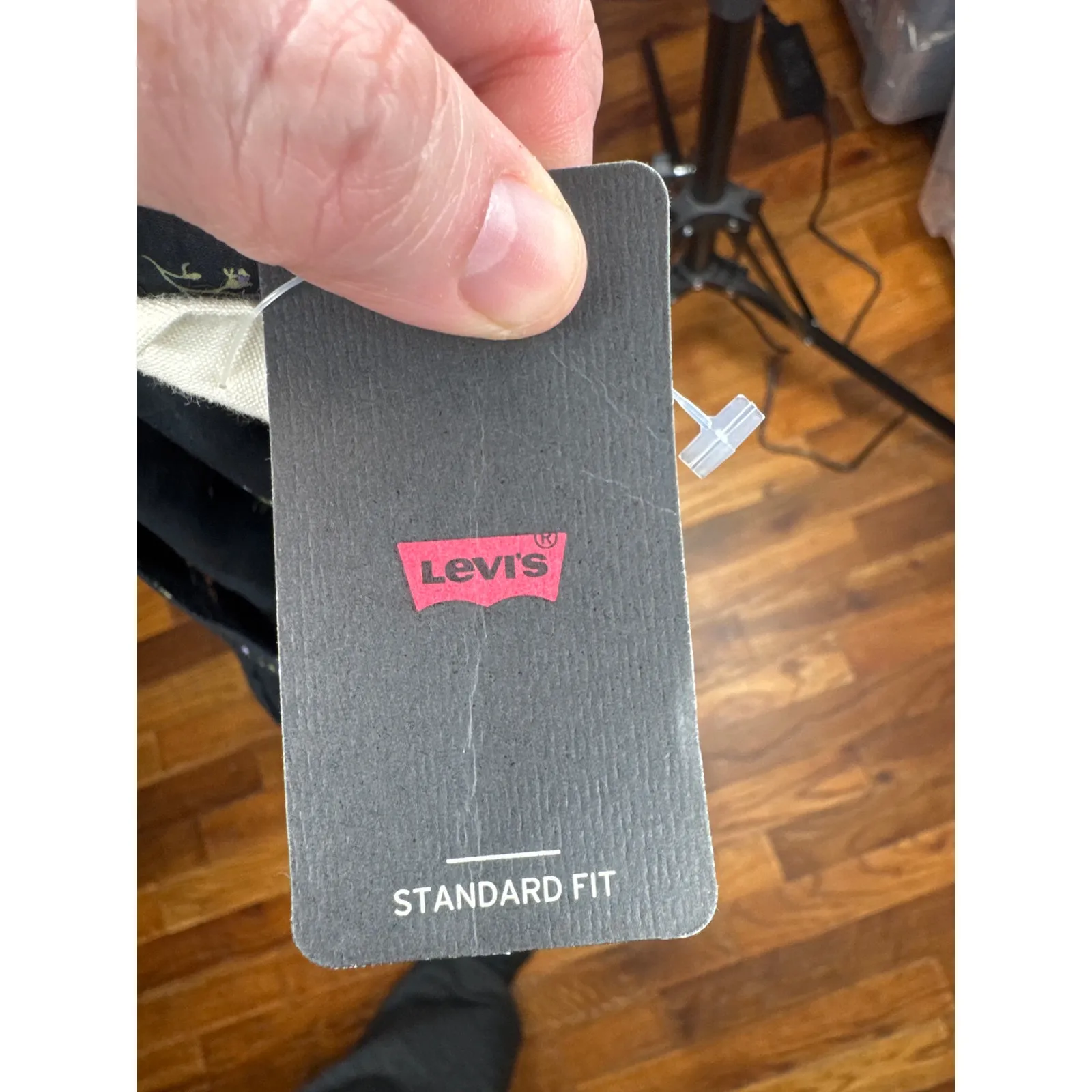 NWT Levi’s Madeline Long Sleeve Blouse Women’s Large Black Floral 100% Cotton - Image 4