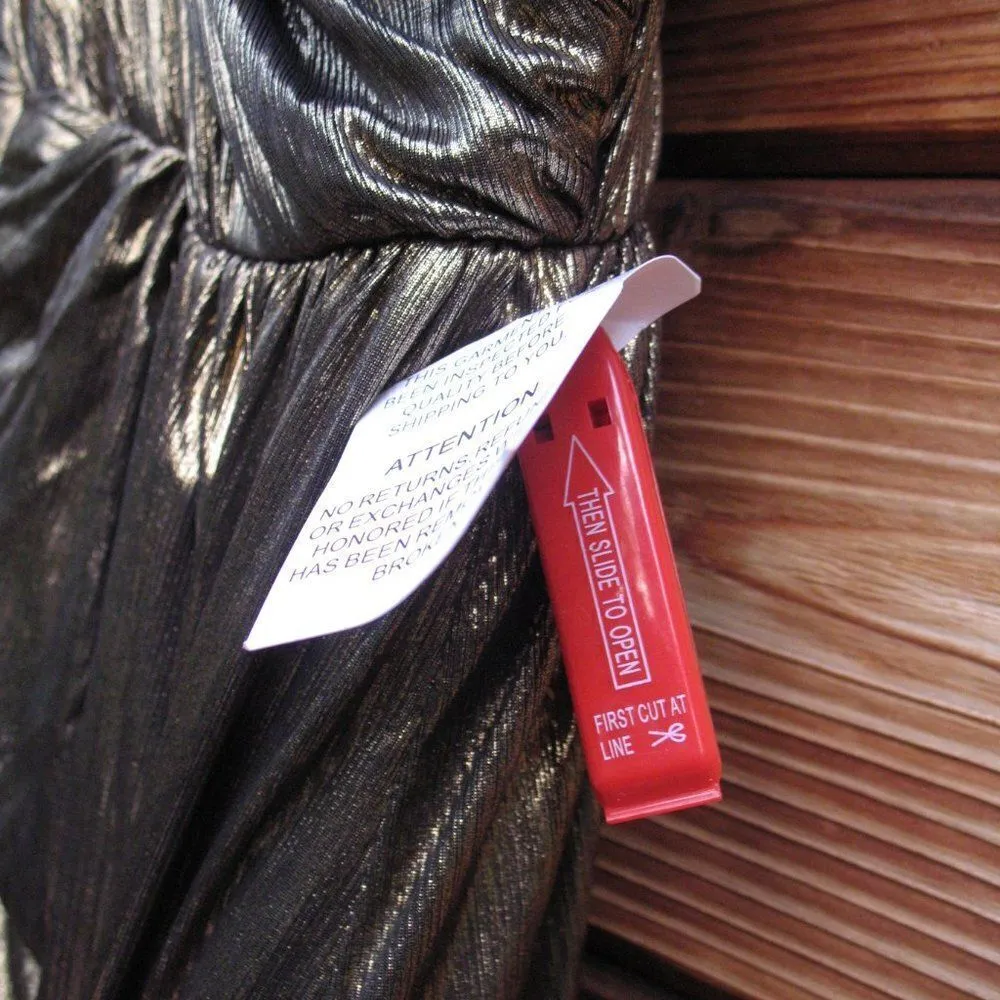 Mac Duggal 26537 Womens Draped One Shoulder Grecian Metallic Gown Dress - Image 16