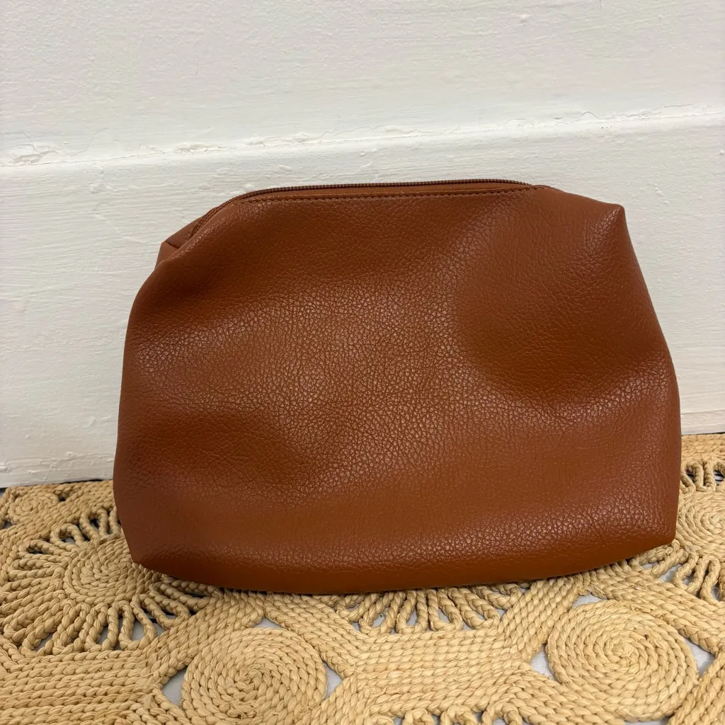 NWT By Anthropologie Buckle North South Pocket Pecan Brown Tote Purse - Image 7