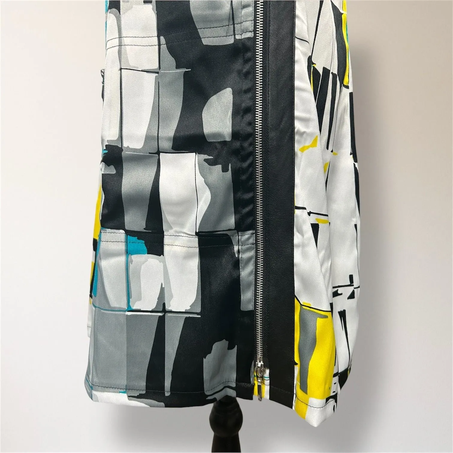 Jamie Sadock S Jet Black Gray Abstract Print Sleeveless Zip Pocket Golf Dress - Image 6