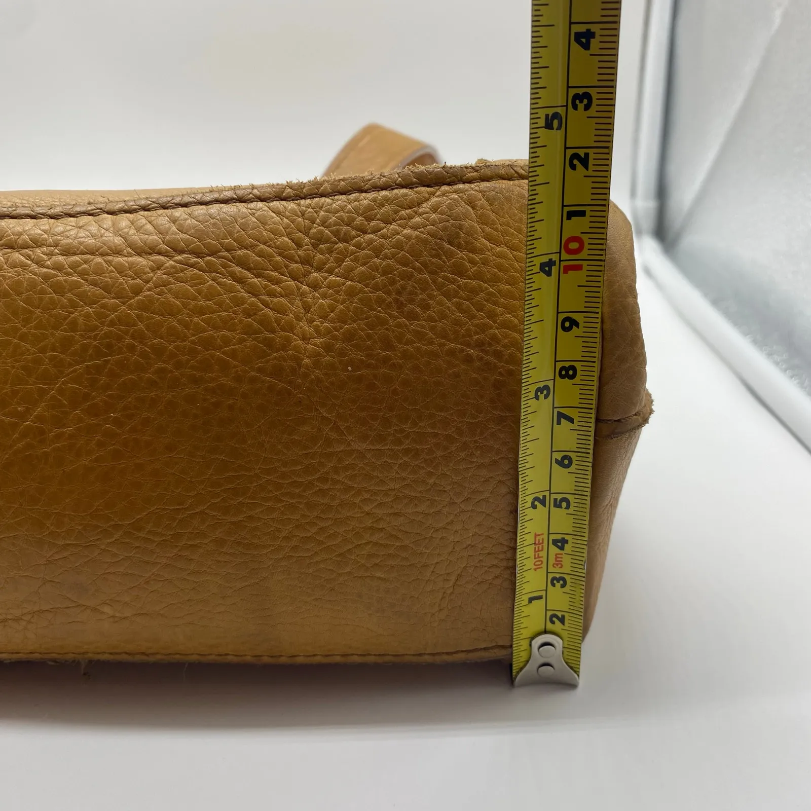 American Leather Co Caramel Brown Leather Handbag Hobo Bag Shoulder Bag Satchel - Image 13