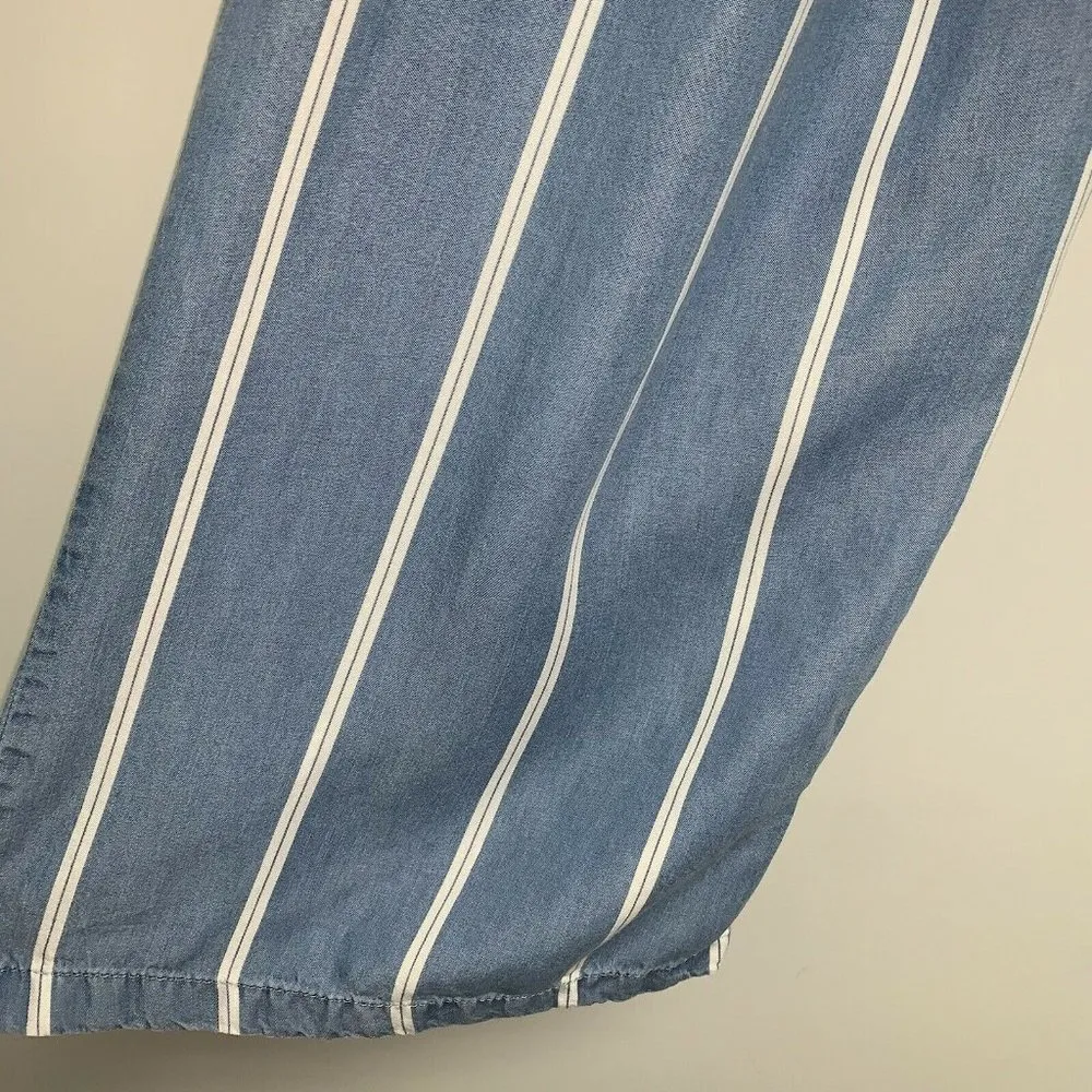 Appraisal Womens Capri Pants Size XL Blue White Striped Lyocell Casual Summer - Image 4