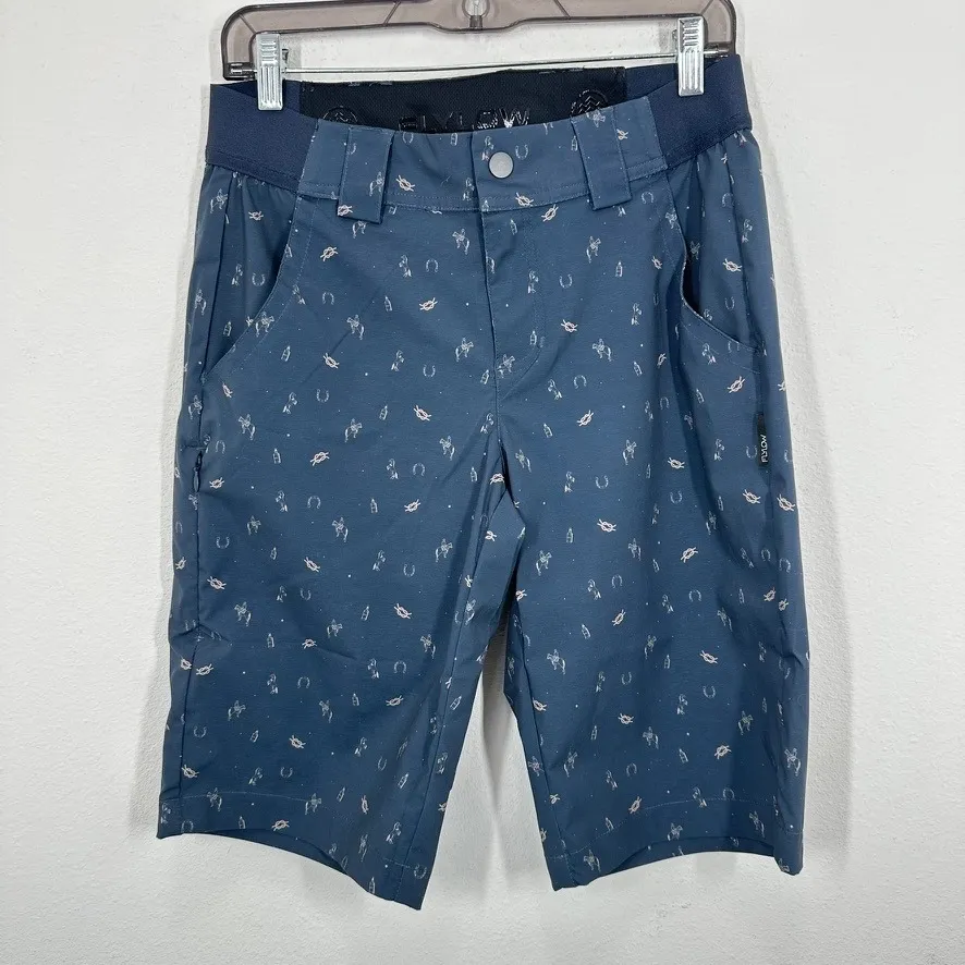 Flylow Women's Tia Shorts Night Blue Horse Horseshoe Print Size 4 Athletic Short - Image 2