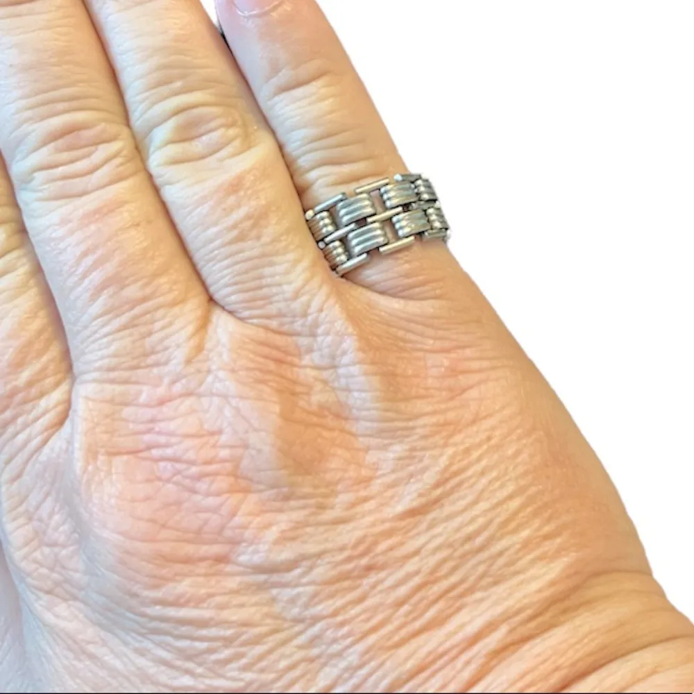 Watch Band Ring Chain Link Size 5.25 in Silver - Image 5