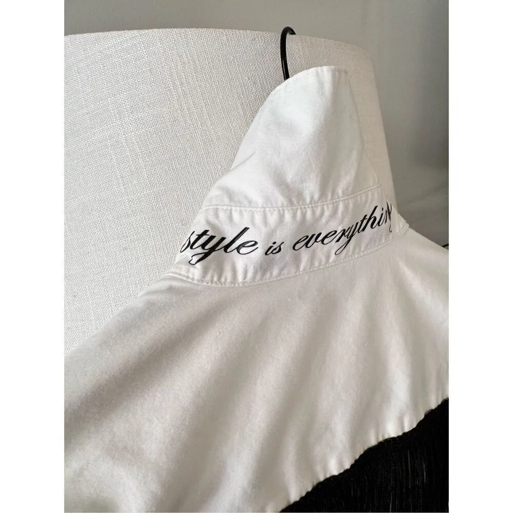 Norma Kamali Fringe Button Down Blouse - Timeless Style Is Everything But Fashion - Image 8