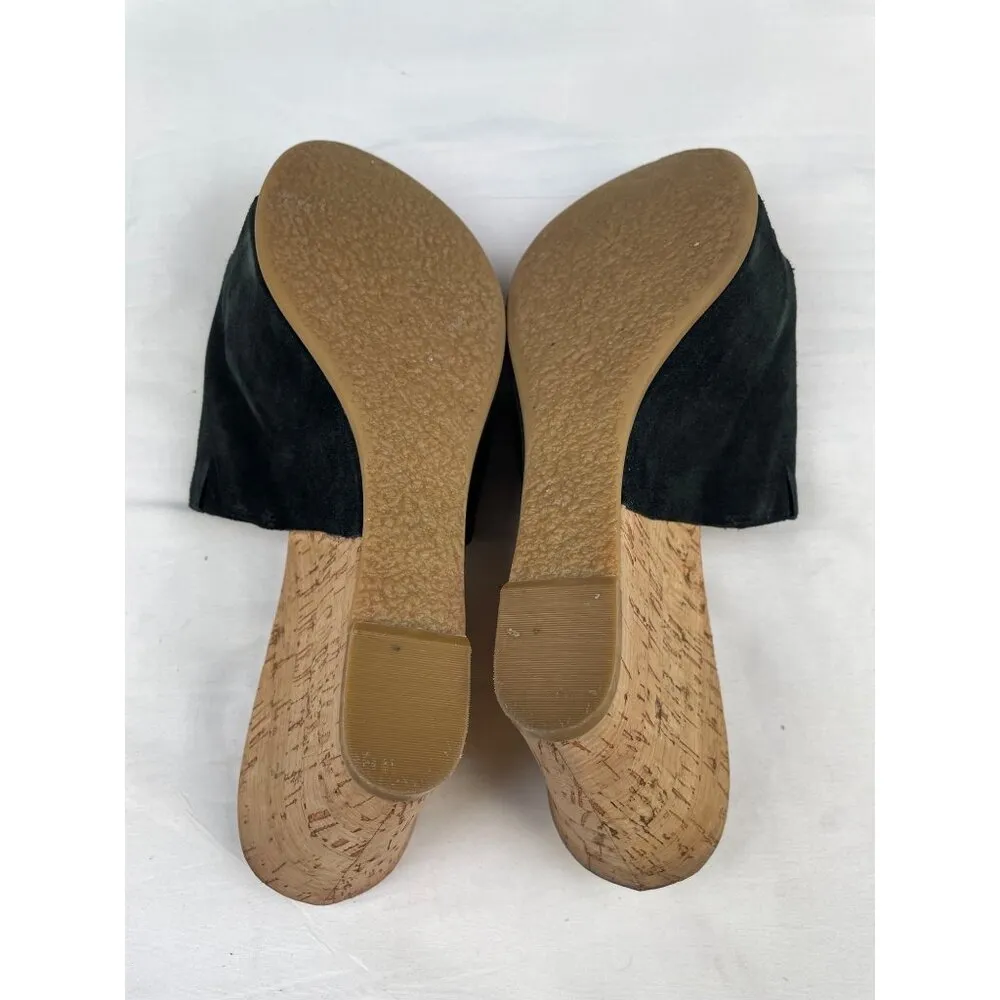 Nine West Women's Black Suede Shoes/Wedge Sandals Heel 4" Size 10 SKU 3742 - Image 7