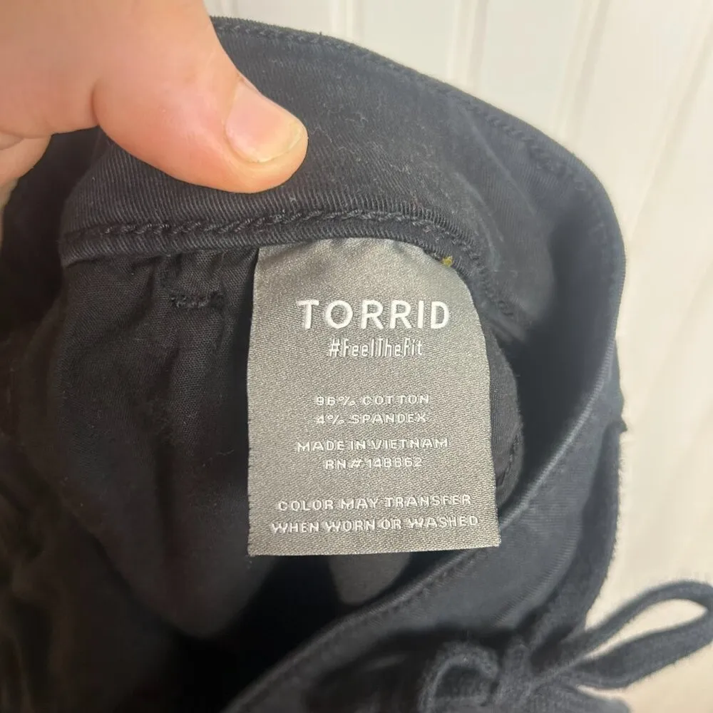 Torrid Black Drawstring Elastic Waist Jeans F37 - Image 6