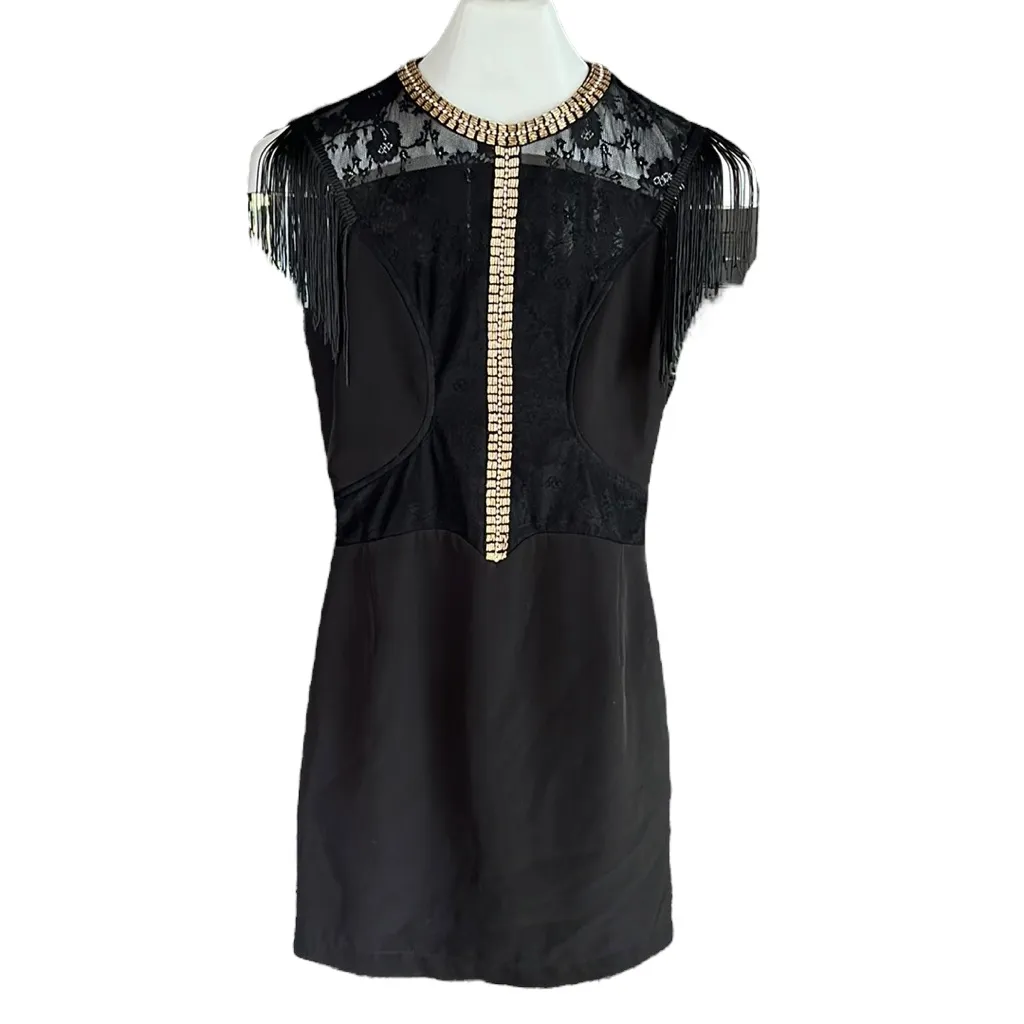 The clothing company fringe shoulder exposed back dress - Image 3