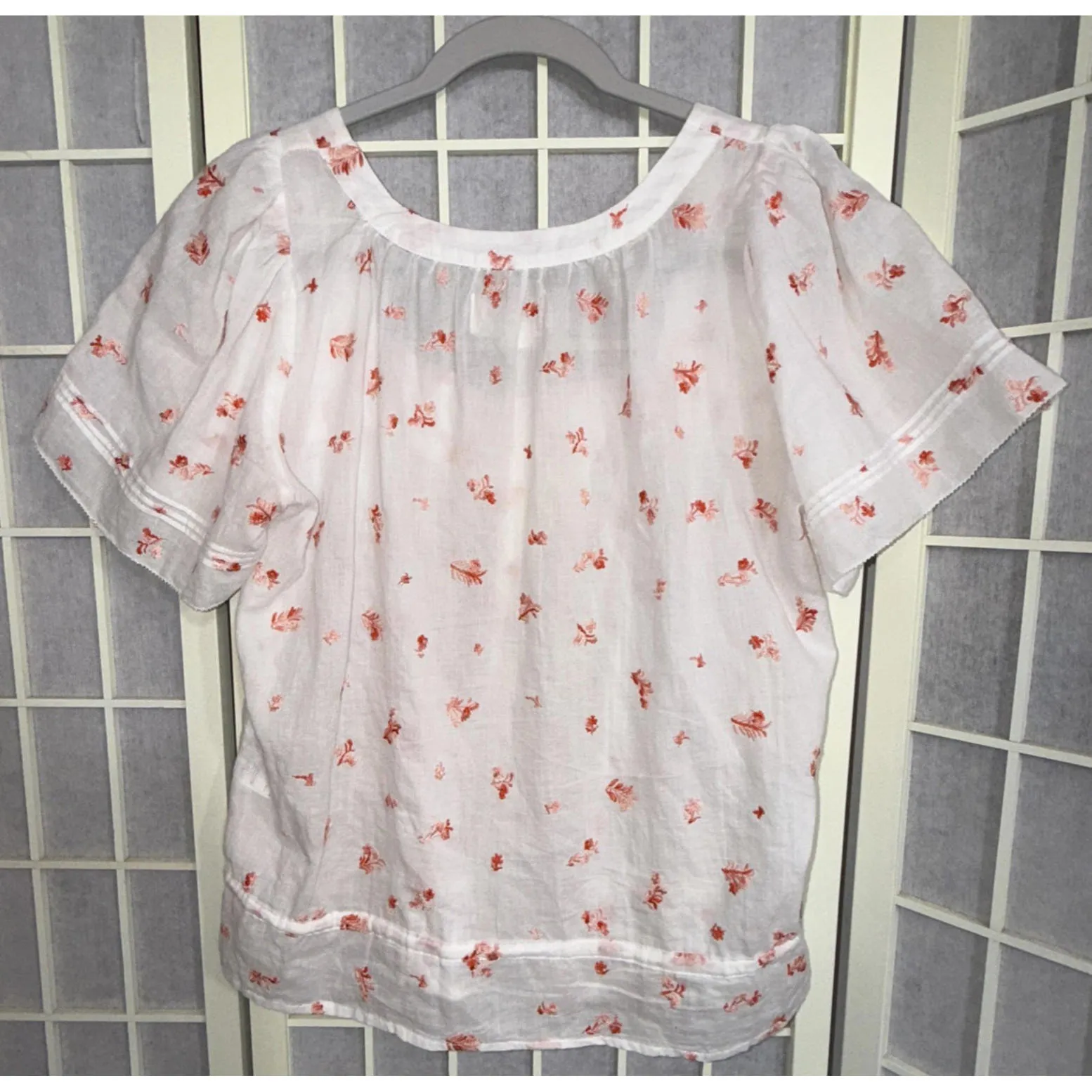 Trovata Birds Of Paradise Cottagecore Coquette Fairy Floral Embroidered Blouse S - Image 2