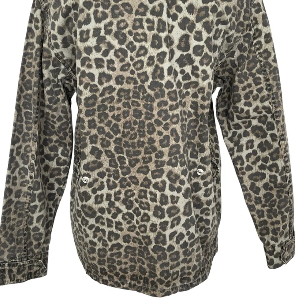 Good American Leopard Print Utility Jacket Women’s Size 2 M Pockets Animal Print - Image 8