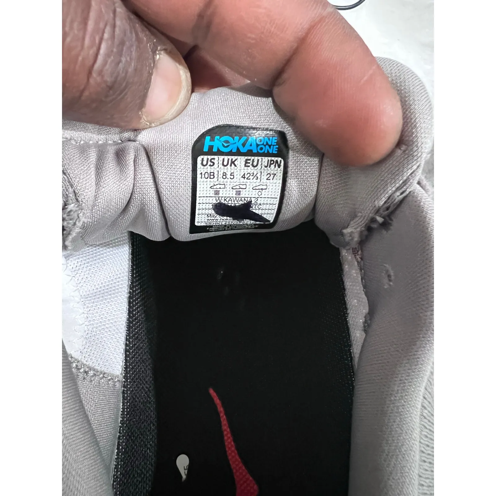 HOKA One One Kawana 2 Women’s Running Shoes Gray Cream Pink Size 10B Neutral - Image 5