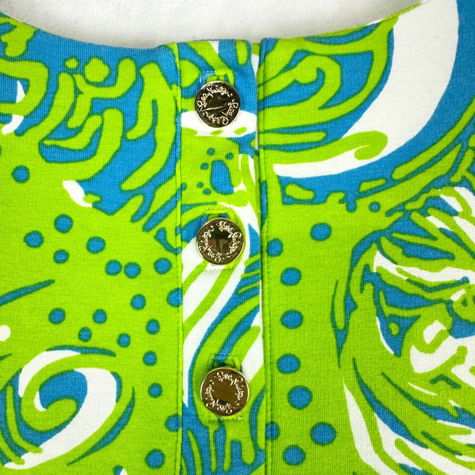 Lilly Pulitzer Charlene Dress Size Small Limeade Lion Pockets 3/4 Sleeve Vacay - Image 6