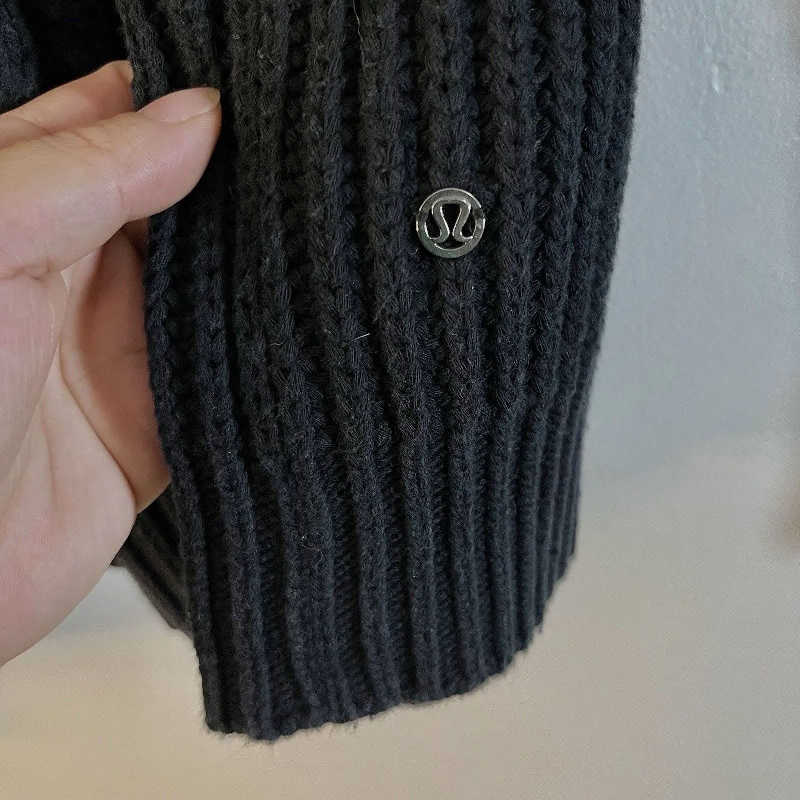 Lululemon Bring On The Cozy Turtleneck Sweater Size 6 Cotton Blend Ribbed Black - Image 5