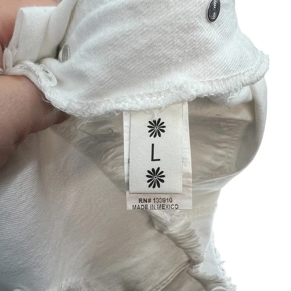 Show Me Your Mumu Georgia Overalls Dress White Denim Size Large - Image 13