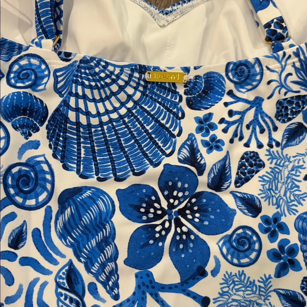 Beyond Control Sea Life V Neck Tummy Control Swimsuit size 6 NEW Blue - Image 6