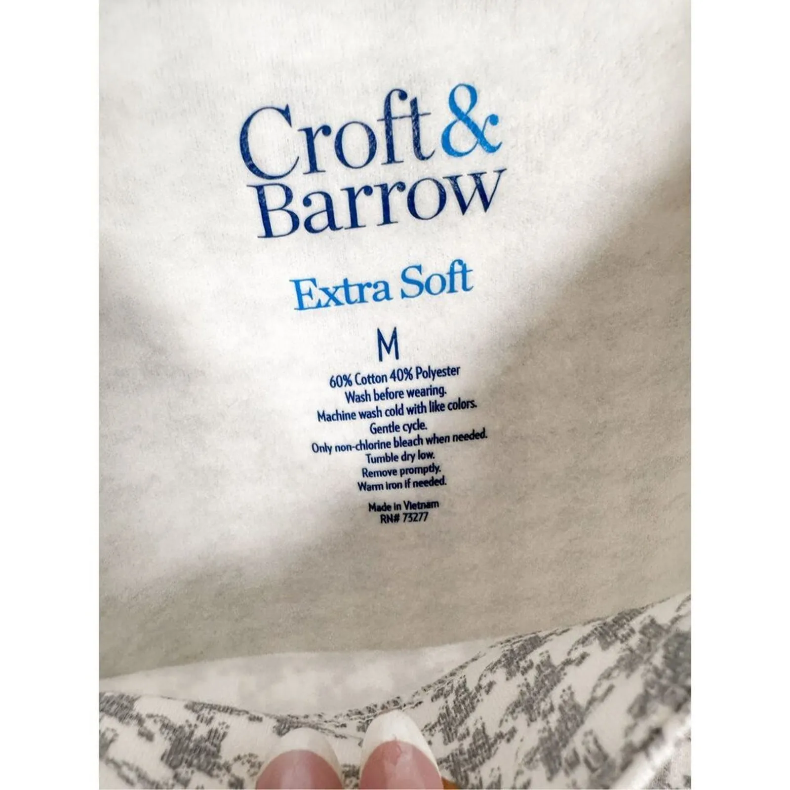 NEW Croft & Barrow Houndstooth Heavy Knit Top Set of 2 Blue White Gray Medium - Image 3