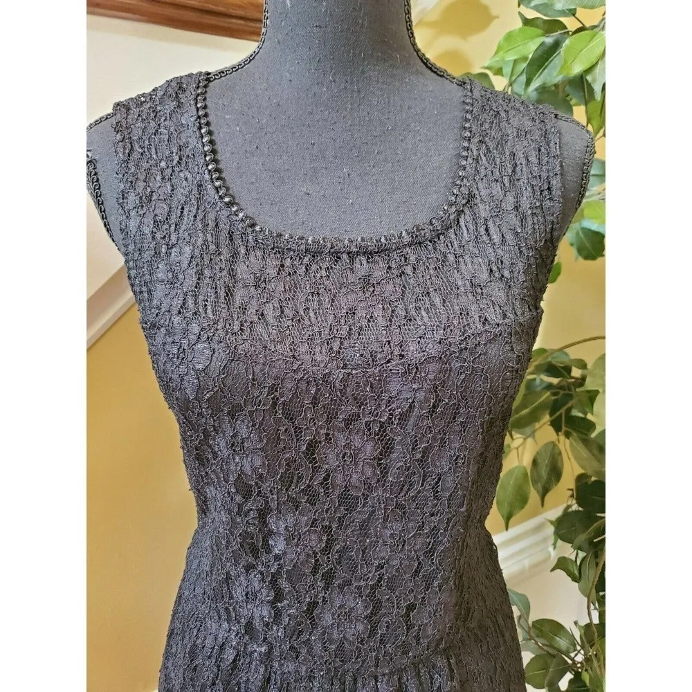 Haani Black Floral Lace Dress Sz XL - Image 5