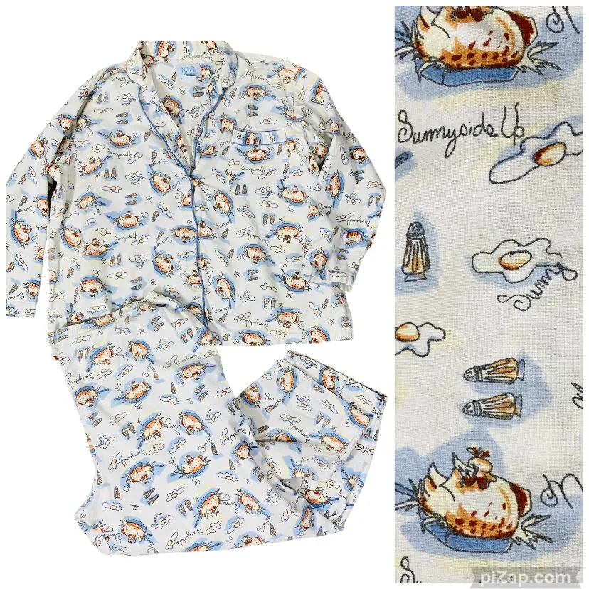 VINTAGE ASHLEY TAYLOR Flannel Pajama Set White Size 2X - Image 2