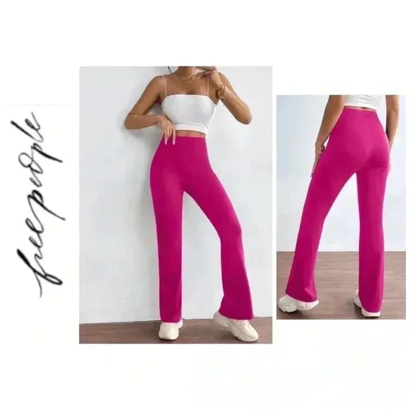 🆕NWOT Free People Flared Ribbed High Waist Pants XS🆕 - Image 2