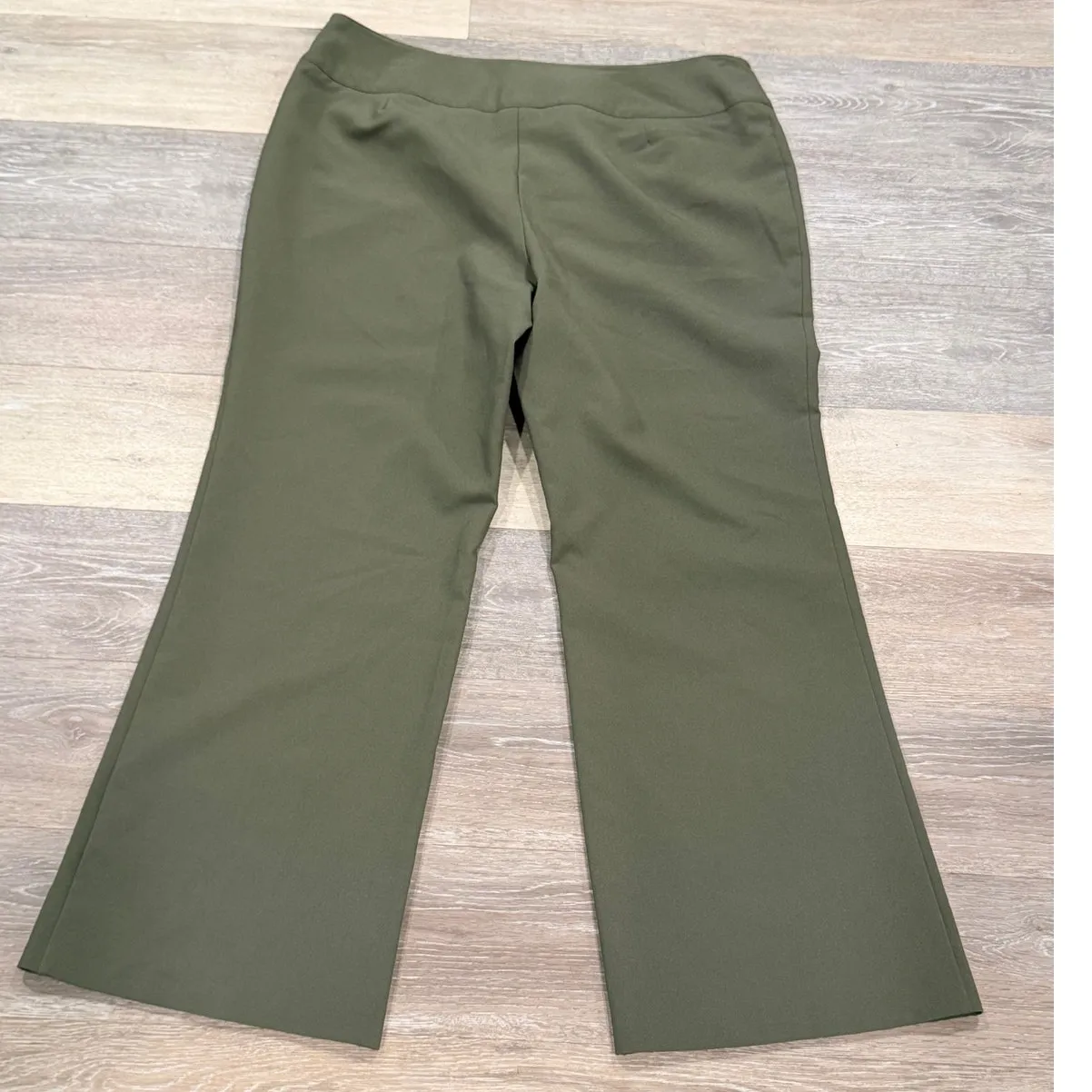 New York and Company City Stretch Brown Women's Dress Pants 16 Petite Green Size 16P - Image 3