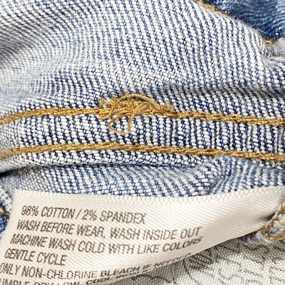 Wild Fable  Medium Wash Blue Denim High Rise Raw Hem Mom Jeans Women's Size 00 - Image 9