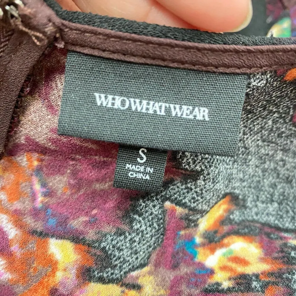 Who What Wear Edgy Shoulder Cut Out Watercolor Floral Mini Dress Women's Size S - Image 6