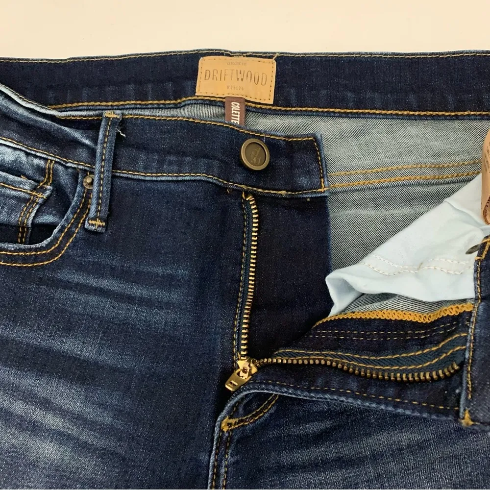 NWOT Driftwood Colette Straight Leg Floral Trim Raw Hem Jeans Size 25 - Image 3